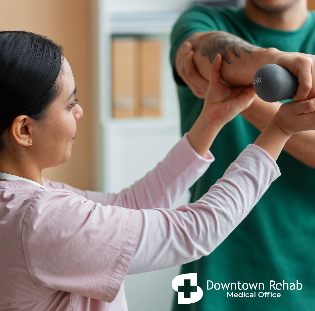 Physical therapy session in Brooklyn clinic helping patient recover mobility